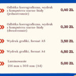 Zaktualizowany cennik usług od Nowego Roku!