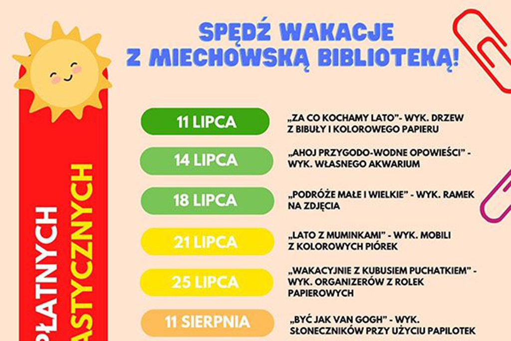 Wakacje 2023 z miechowską Biblioteką