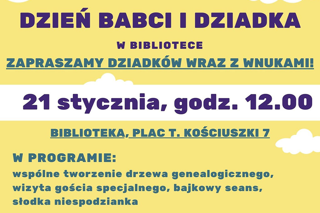 Zapraszamy na Dzień Babci i Dziadka w bibliotece!