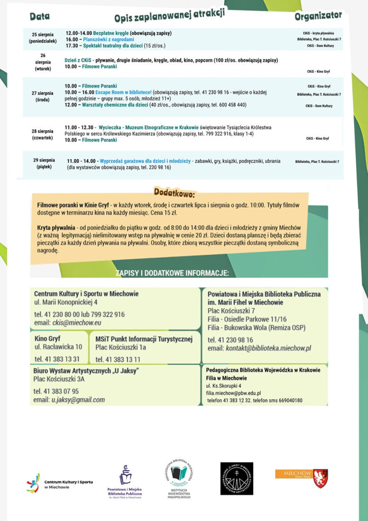 Kulturalne lato z biblioteką 2025!