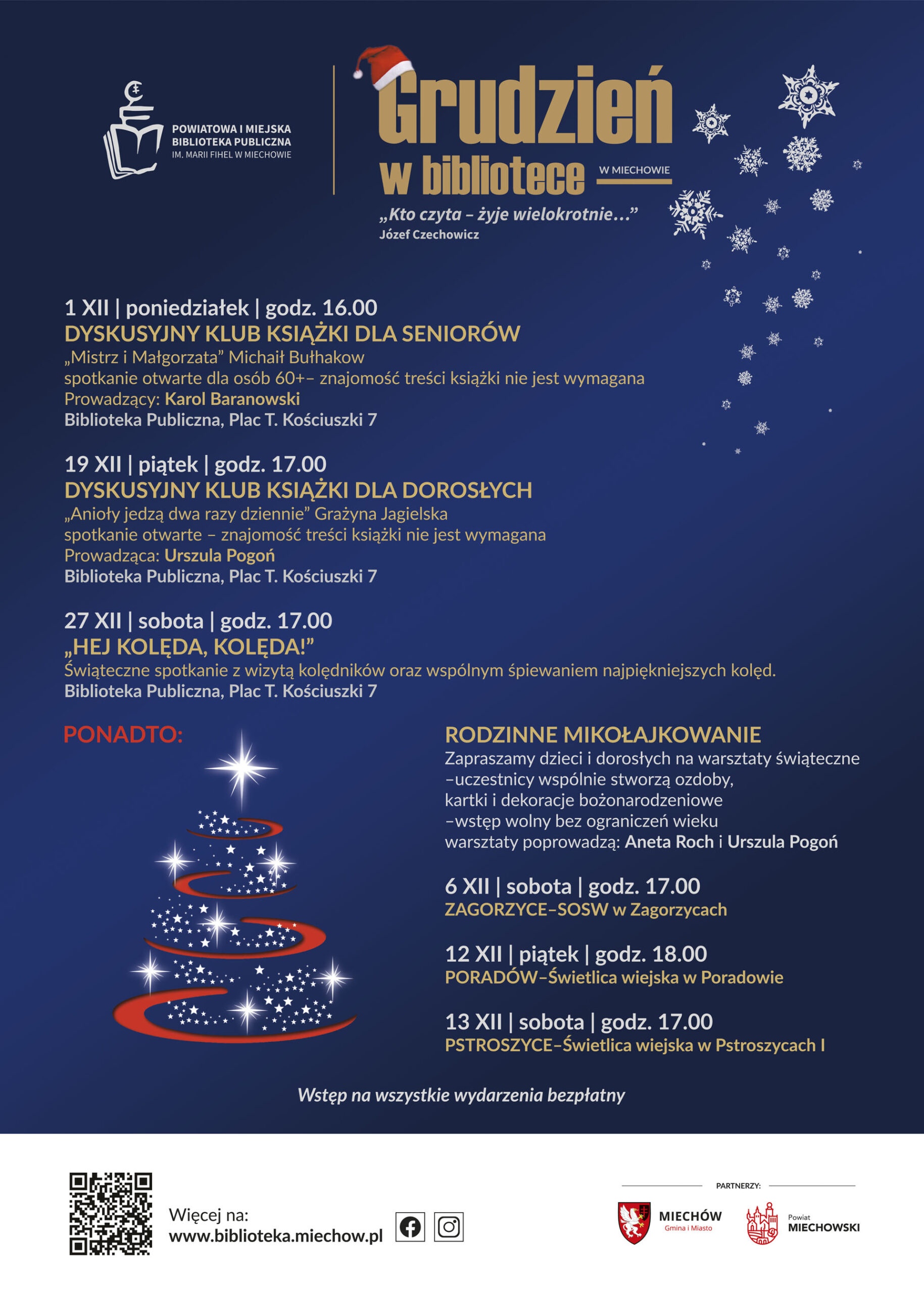 Grudniowy program wydarzeń w naszej Bibliotece